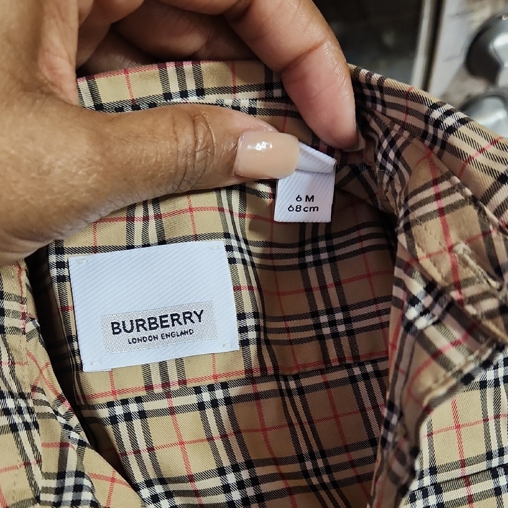 Burberry Tan Plaid Button-Up Shirt - Picture 2 of 3